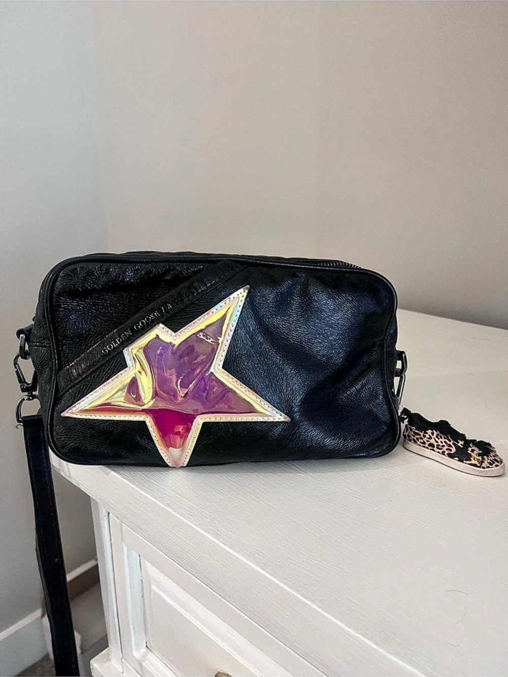Golden Goose Star Leather Purse - Black, Iridescent Star